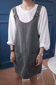ビッグポケット付きサロペットスカート[size:XS~M]